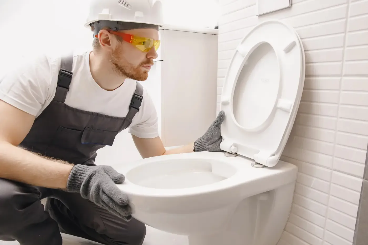 Plombier inspectant un WC qui refoule à Brétigny-sur-Orge (91220)